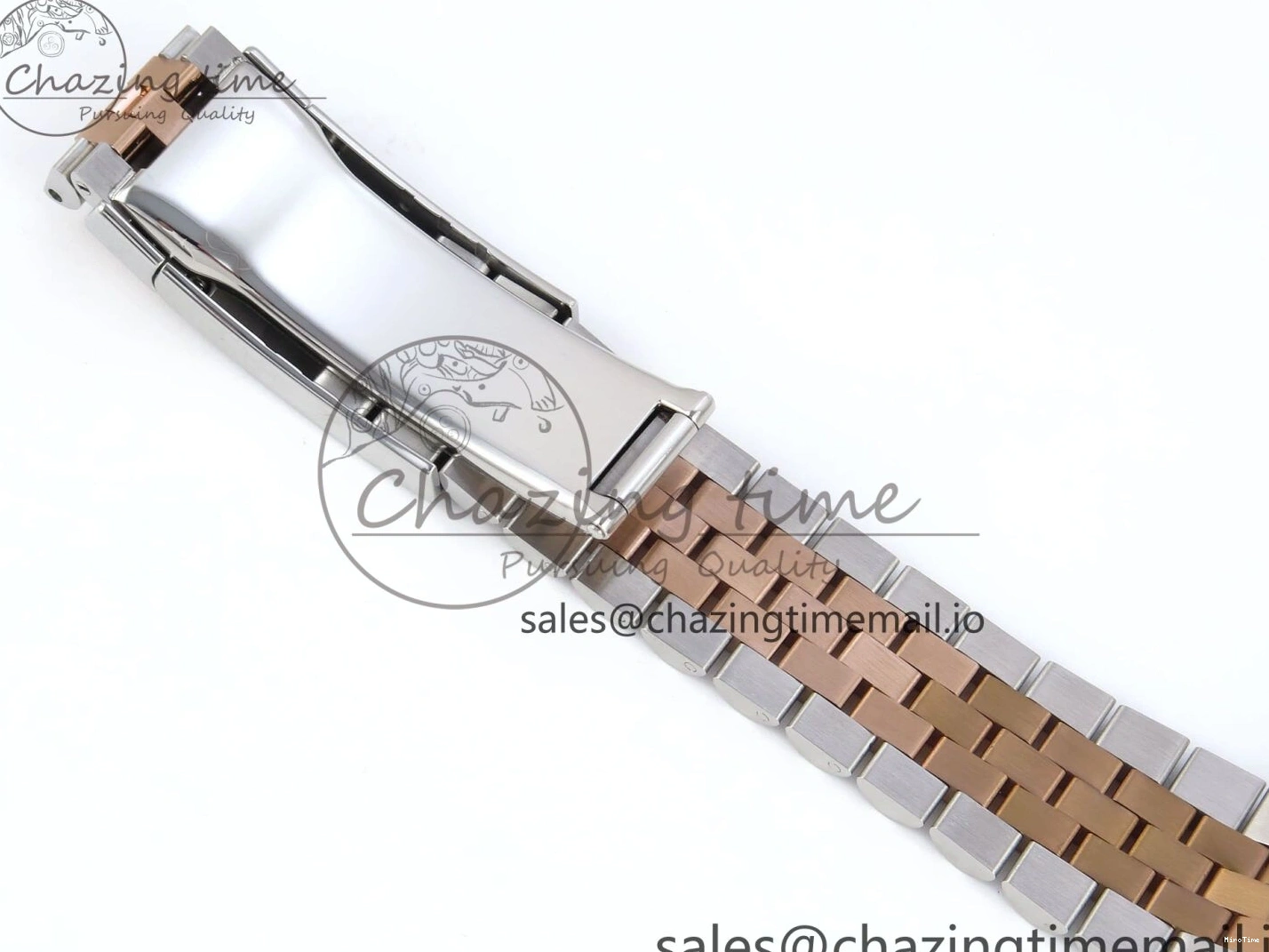 MiroTime 0204 SmoothTexture DateJust 36 126231 EWEF Best Edition Brown Dial Stick Marker on SS RG Jubilee Bracelet A 592